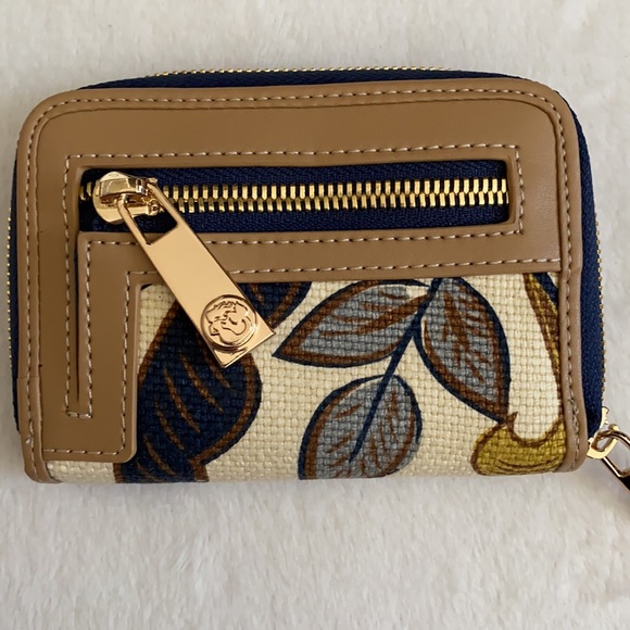 Spartina 449 | Yemaya First Mate Wallet Cream Linen Floral Navy/Gold/Pale Blue - Picture 7 of 16